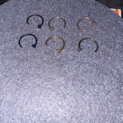 22G Nose Ring Hoop Set Of 6