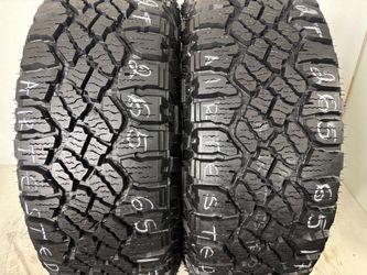 2 tires 265 65 17 goodyear wrangler duratrac rt 100% tread no repairs