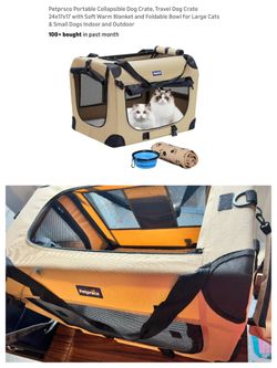 Portable Collapsible Dog Crate, Travel Dog Crate 24x17x17