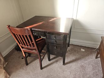 Vintage Children's Desk With Chair