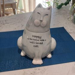 Ceramic  Cat Treat/Cookie Jar