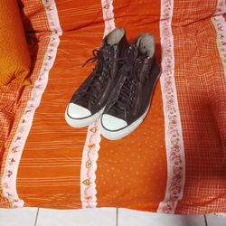 Chuck Taylor's Vintage Converse Double Zippers And Black Leather But In Great Condition 