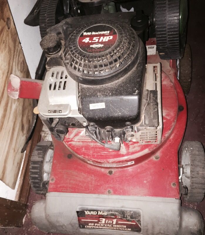 yard man 22 inch 4.5 hp three in one chipper shredder vacuum