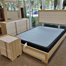 Led Bed light bed set 4 pcs wood bedroom new In Box Buy Now Pay Later $39 Down