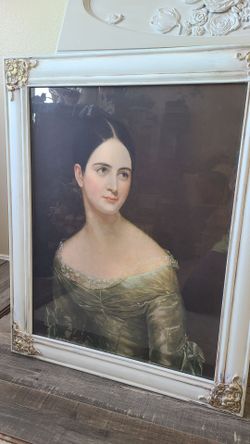 Portrait of Miss Pearce by Thomas Sully print in a modern frame.