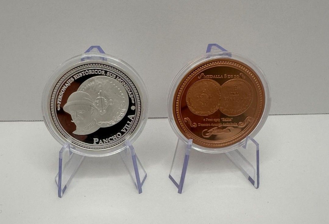 Pancho Villa Silver And Copper 1oz Coins 2 Coins