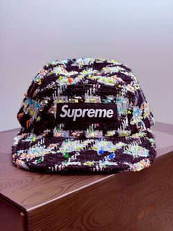 NEW SUPREME METALLIC BOUCLÉ CAMP CAP FW26