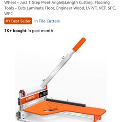 Laminate/Vinyl Floor Cutter, 13” Vinyl Plank Cutter with Wheel – Just 1 Step Meet Angle&Length Cutting, Flooring Tools - Cuts Laminate Floor, Engineer