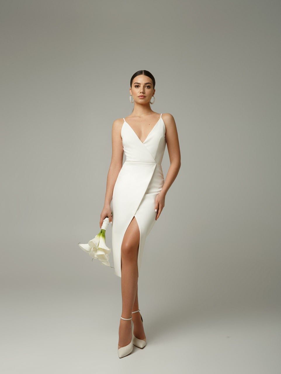 CASSIA Midi Wedding Dress, Modern Wedding Dress, Wedding Gown, Chic Wedding Gown