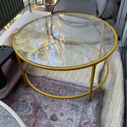 Coffee Tables For Sale! Round Gold Table, Mirror And White Coffee Table 