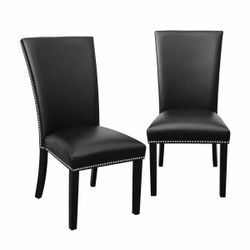6 upholstered faux leather dining chairs
