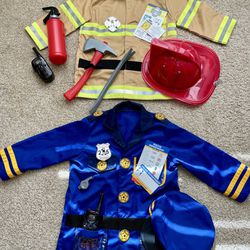 Melissa & Doug Police & Firefighter Costume Sets