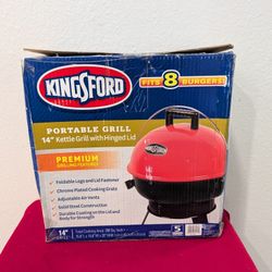 Kingsford 14" Portable Charcoal  Kettle Grill with Hinged Lid and Foldable Legs
