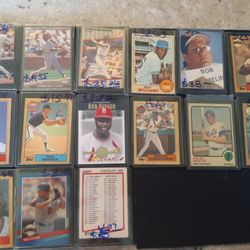  Baseball Cards All Old & In Plastic Protectors