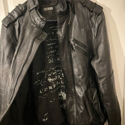 Guess Leather Jacket For Men’s Size M