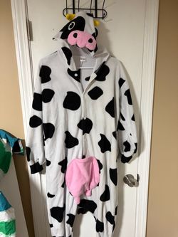 Cow Print Fleece Adult One piece Costume