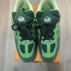 Louis Vuitton LV Trainer Green Low Top Sneakers Logo Men's Athletic Shoes