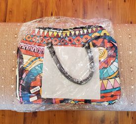 Geometric Print Weekender Bag