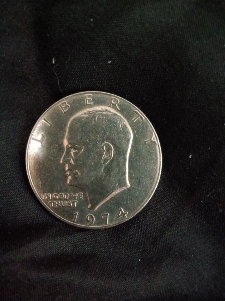 1974 Eisenhower Silver Dollar NO MINT MARK