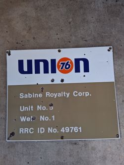 Vintage 24" x 20" - UNION 76-OILFIELD LEASE PORCELAIN