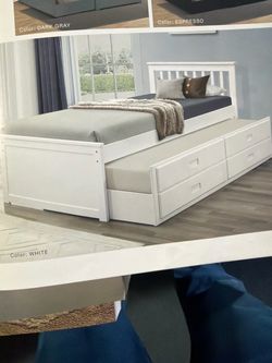 $299 twin captains bed not including mattress