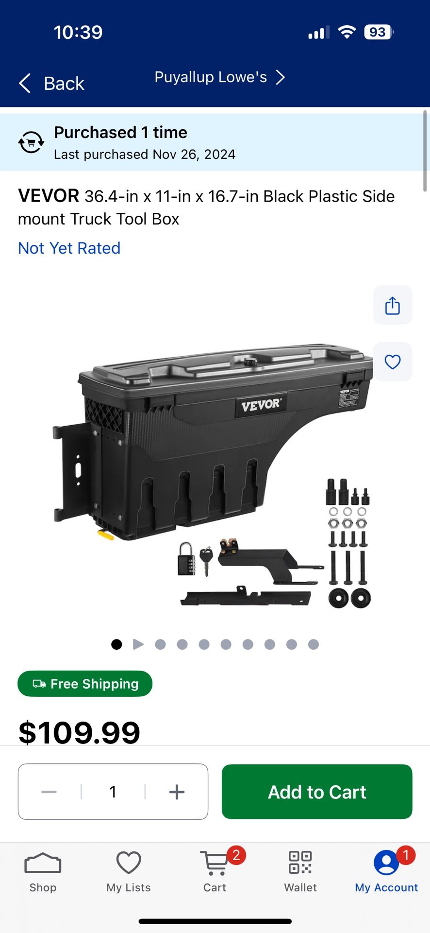Vevor Truck Bed Toolbox