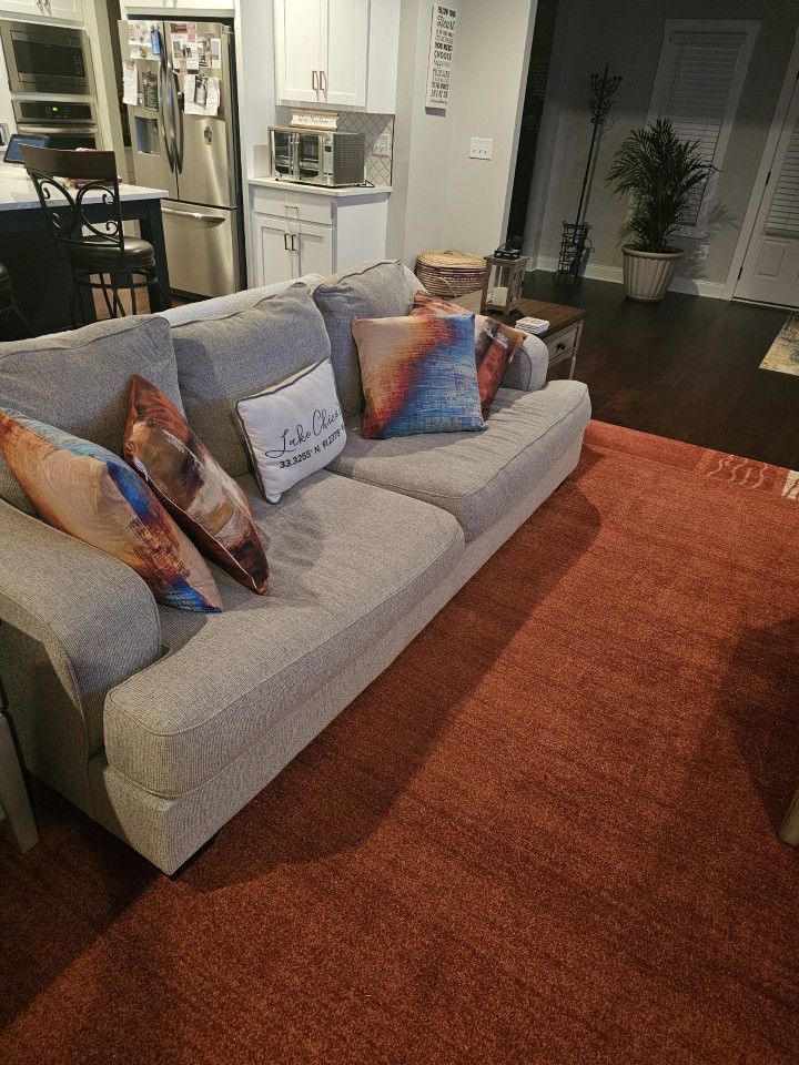 Tan Oversized Couch W/oversized Chair