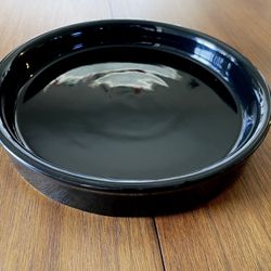 Fenix Research Black Shallow Bird Pet Reptile Feeder Dish Bowl Black