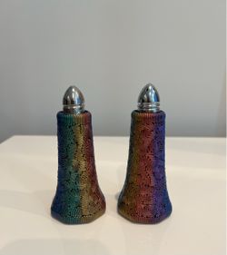 Cathy Braunlin Signed Decorated Glass Salt & Pepper Shakers – Artisan Pair