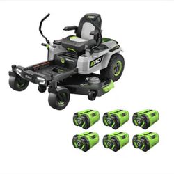 EGO POWER+ Z6 52-in 56-volt Lithium ion Electric Zero-turn riding lawn mower with ( 6 ) 12 Ah Batteries ( Charger Included ) $6000 plus tax at Lowe's 