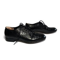 Dune London Grounded Black Leather Heeled Penny Loafers (EU 37) US Women's 6