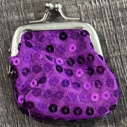 New Tiny Purple Sequin Coin Purse