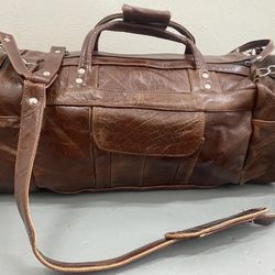 21" Genuine Leather Travel Tote Duffel Bag Carry-on Weekender Luggage Mexico