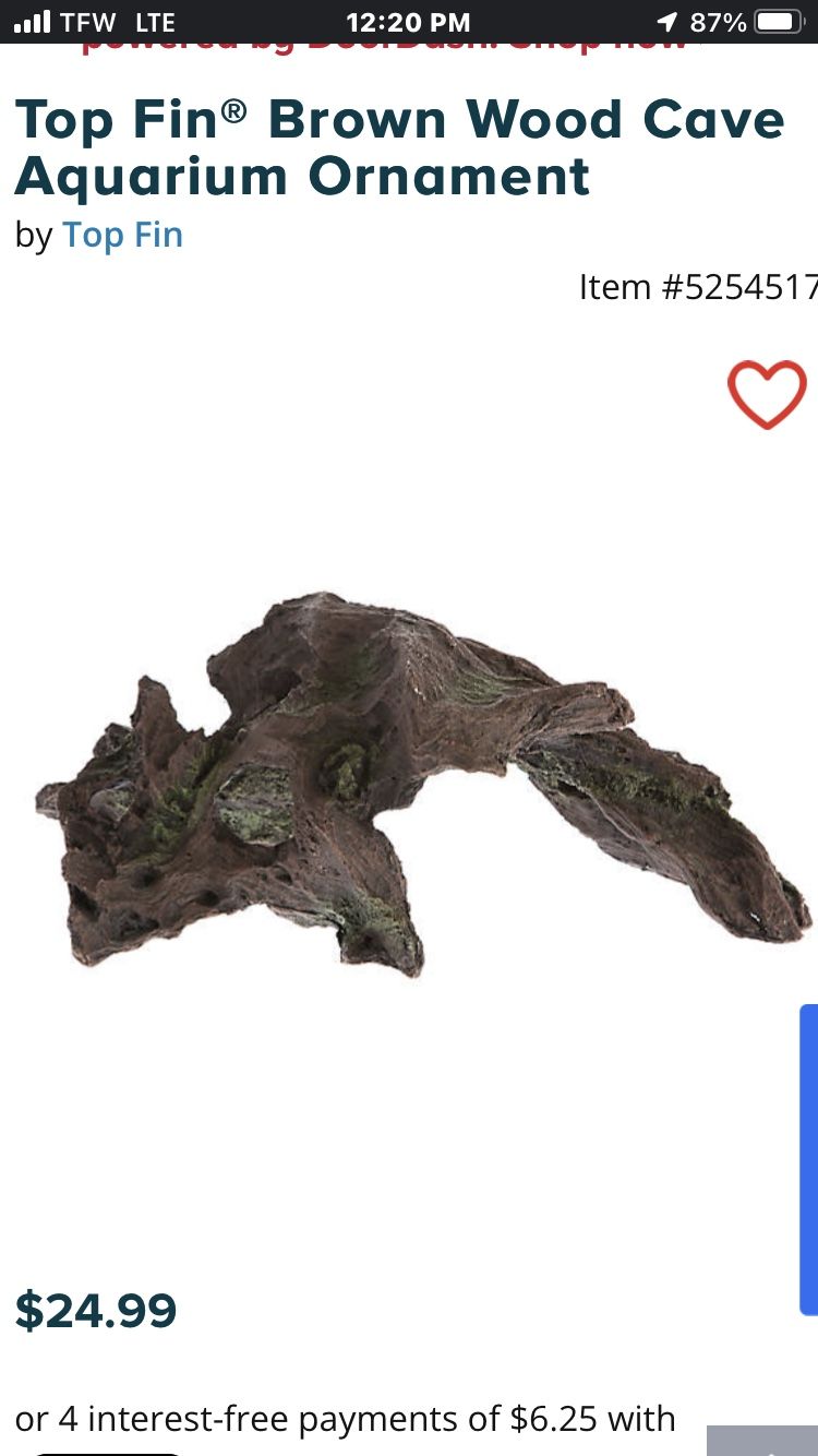 NEW Top Fin® Brown Wood Cave Aquarium Ornament ** Retails For $25 An Absolute Steal @$15 !!**