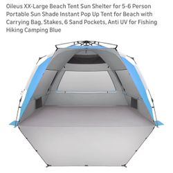 Large Beach Tent Sun Shelter for 5-6 Person