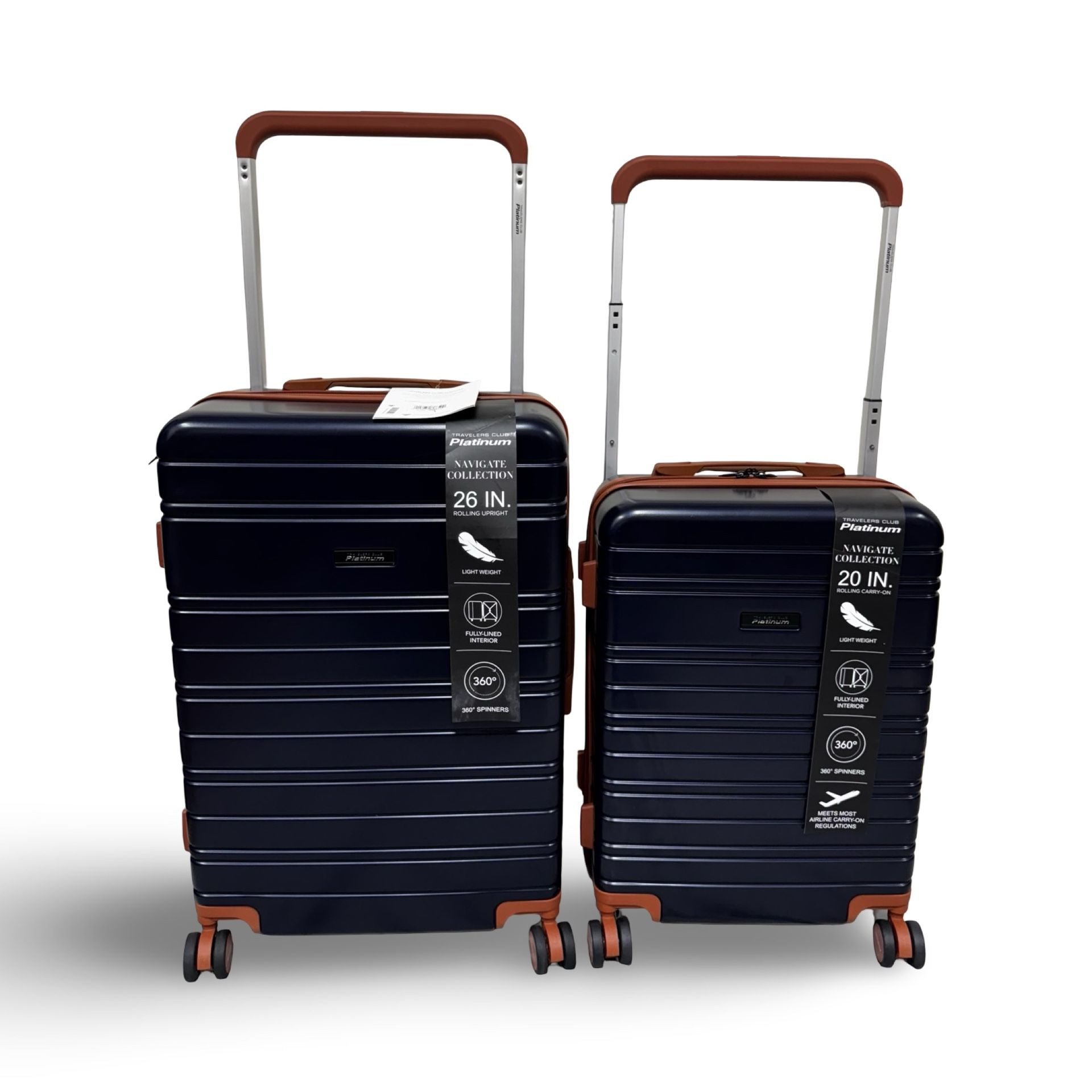 Travelers Club Navigate Collection 2pc Rolling Hard Case Collection