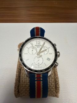 Tissot Quickster Swiss Chronograph Watch w/ Striped NATO Strap (T095.417)