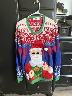 Ugly Christmas Sweater With Beer Pocket