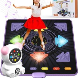 FWFX Dance Mat Toys for Boys & Girls, Rechargeable Dance Mat with Bluetooth, Light up Electronic Dance Mats, Kids Exercise Dancing Games
