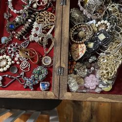 Box Full Of Jewelry With Box 