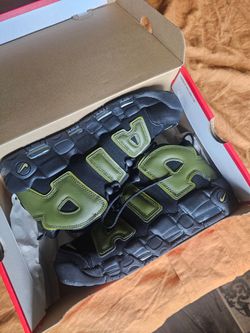 Nike Air More Uptempo Black Green Sneakers Size 11