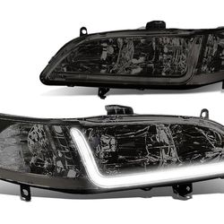 LA Zona Auto Parts 1998 to 2002 Honda Accord Smoked DRL headlights Luces Micas Calaveras LED Ahumadas