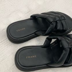 Frame Black Leather Sandals - Size 37