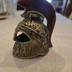 Gold Tone Miniature  Spartan Helmet 