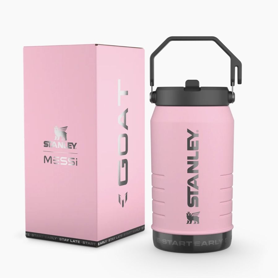  The Messi x Stanley IceFlow Flip Straw Jug | 64 OZ - Messi GOAT Pink