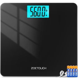 560lbs Scale for Body Weight with Ultra Wide Platform 12.2 x 12.9 inch and Large Backlit LCD Display Accurate Digital Bathroom Weighing Scales with Hi