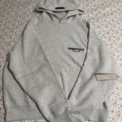 ESSENTIALS HOODIE LIGHT OAT SIZE M