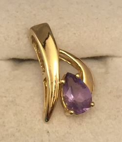 Unique Sterling Goldtone Amethyst Designer Pendant