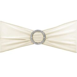 25 Pack Stretch Chair Sashes Bows, Elastic Chair Bands Sashes with Buckle Slider for Wedding Banquet Decorations, Cream
Color: Cream
