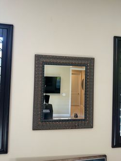 Decorative Wall Mirror Dark Bronze Frame